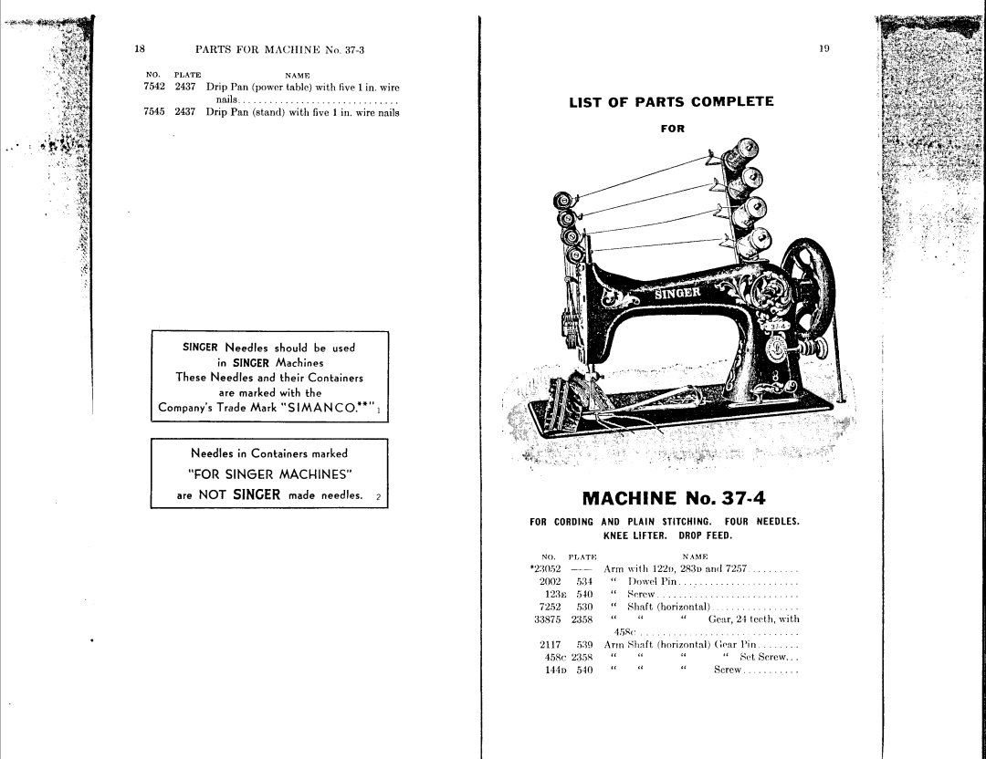 Singer 37-10 manual 