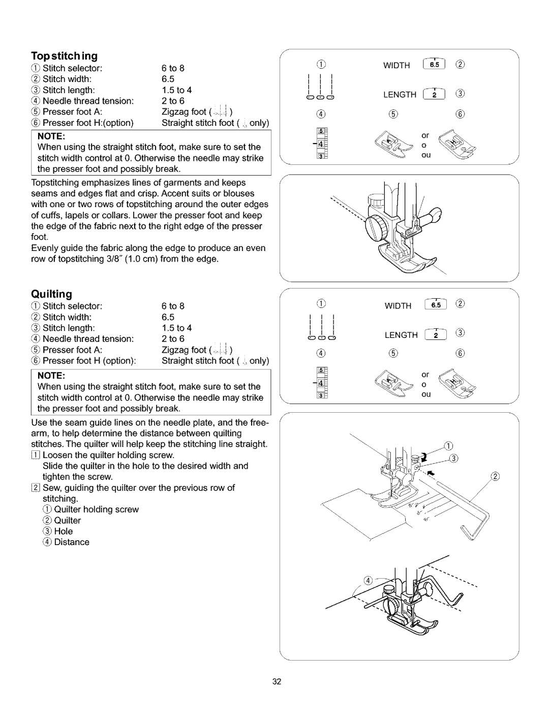 Singer 384. 18028300 owner manual Top stitch ing, Quilting 