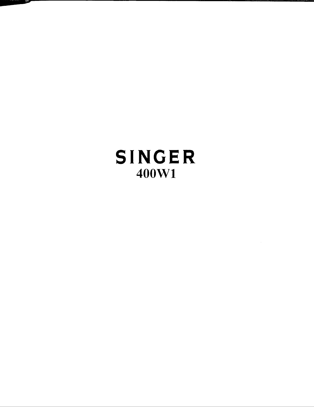 Singer 400W1 manual 