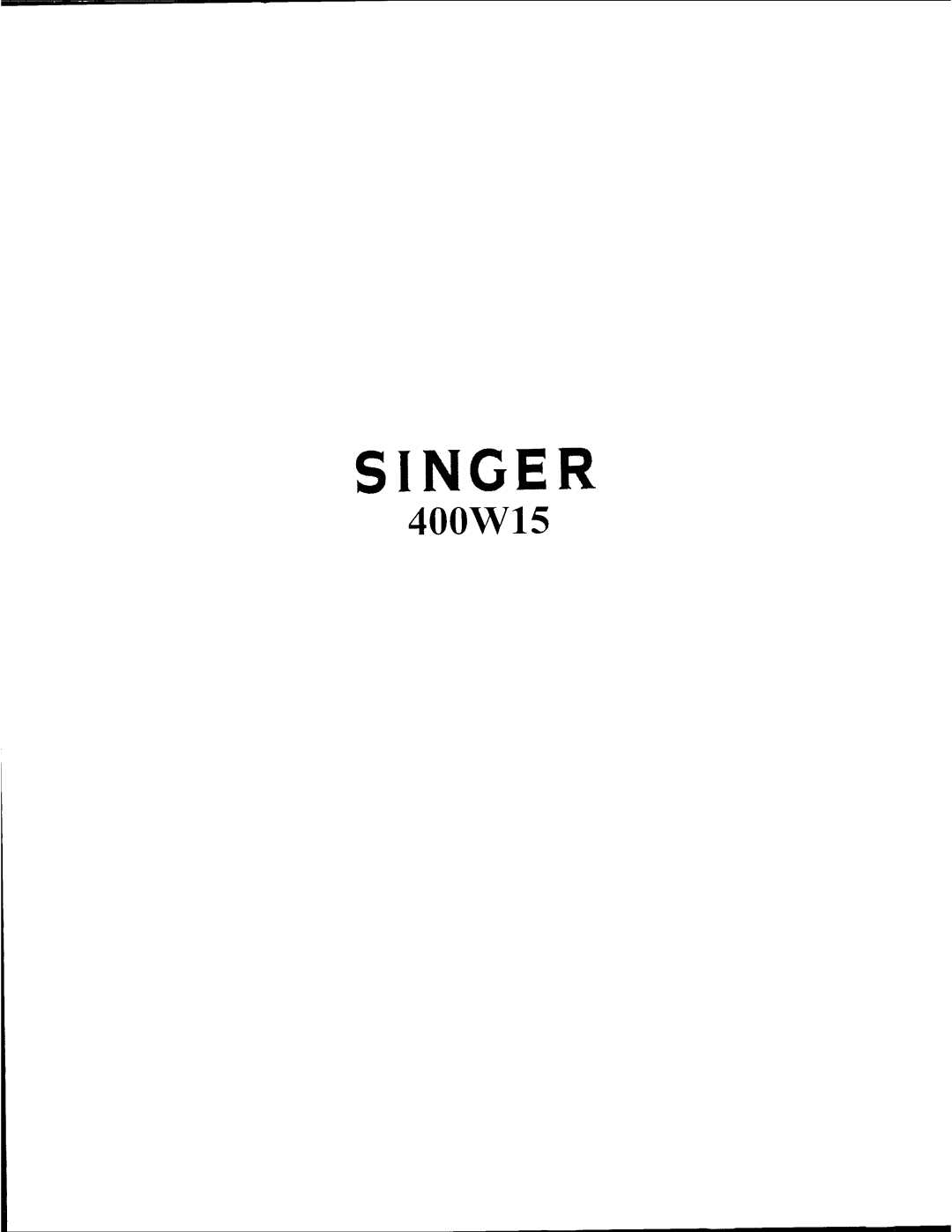 Singer 400W15 manual 