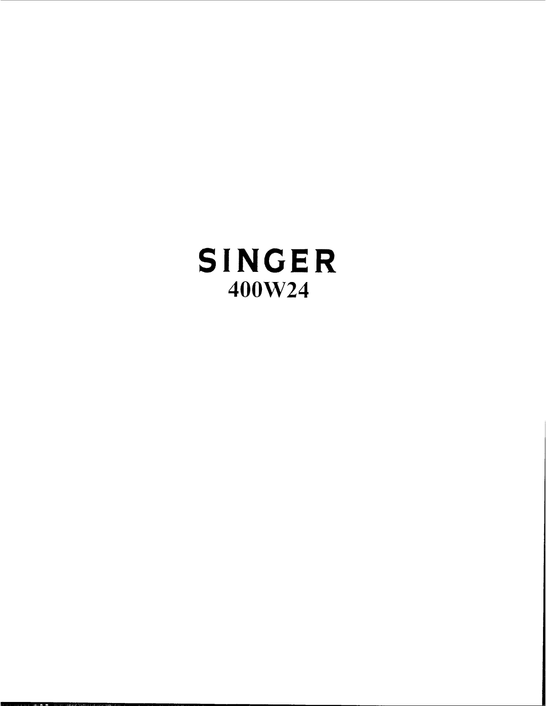 Singer 400W24 manual 