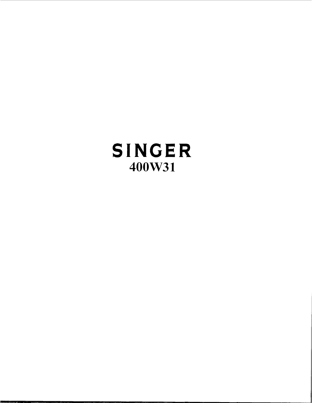 Singer 400W31 manual 