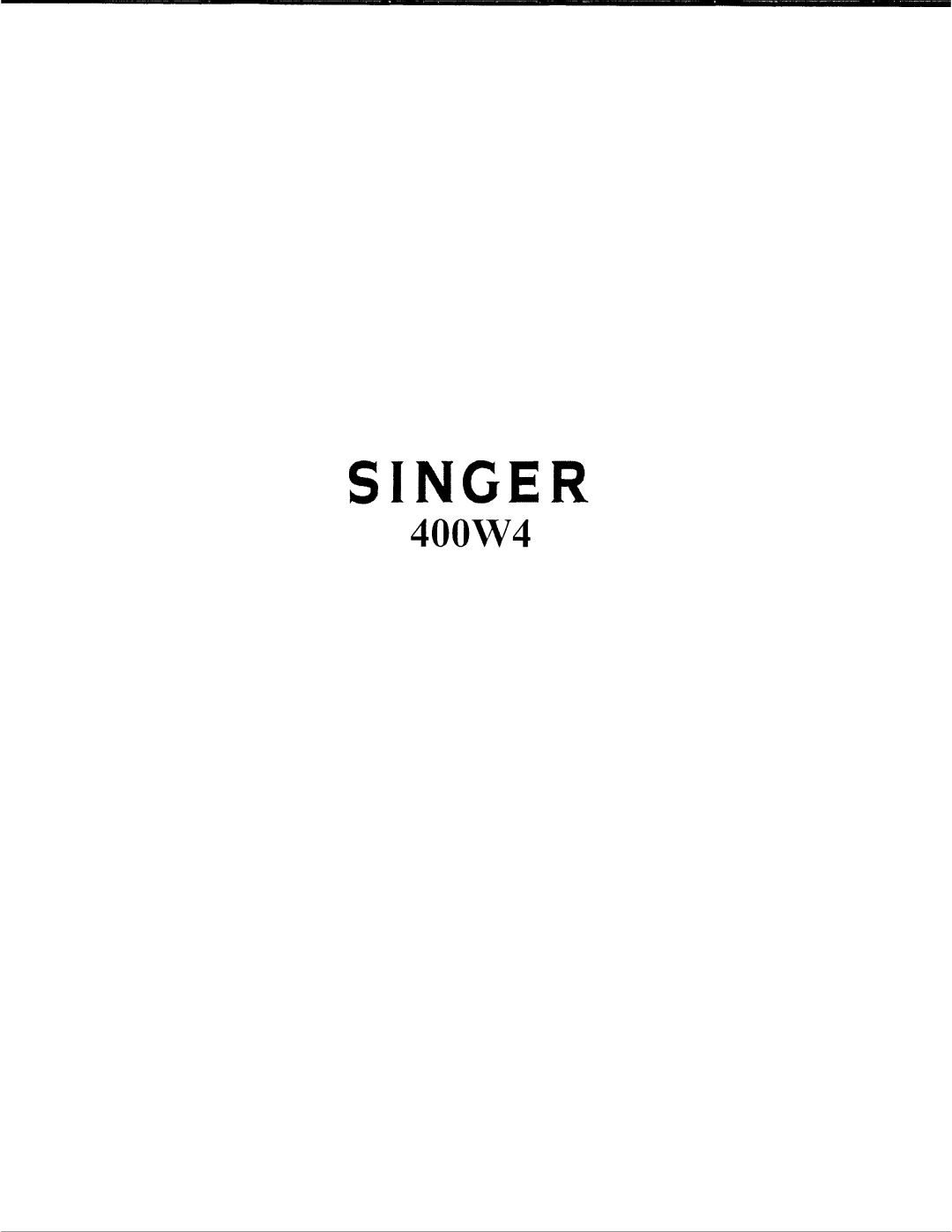 Singer 400W4 manual 