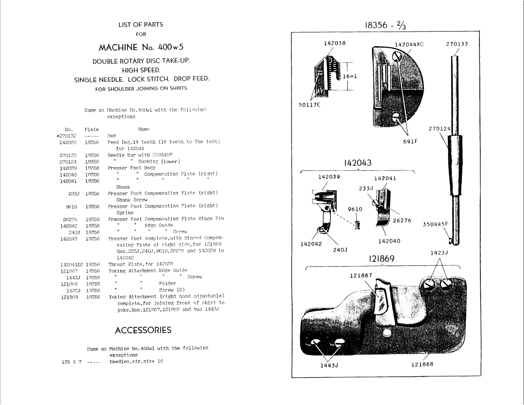 Singer 400W5 manual 