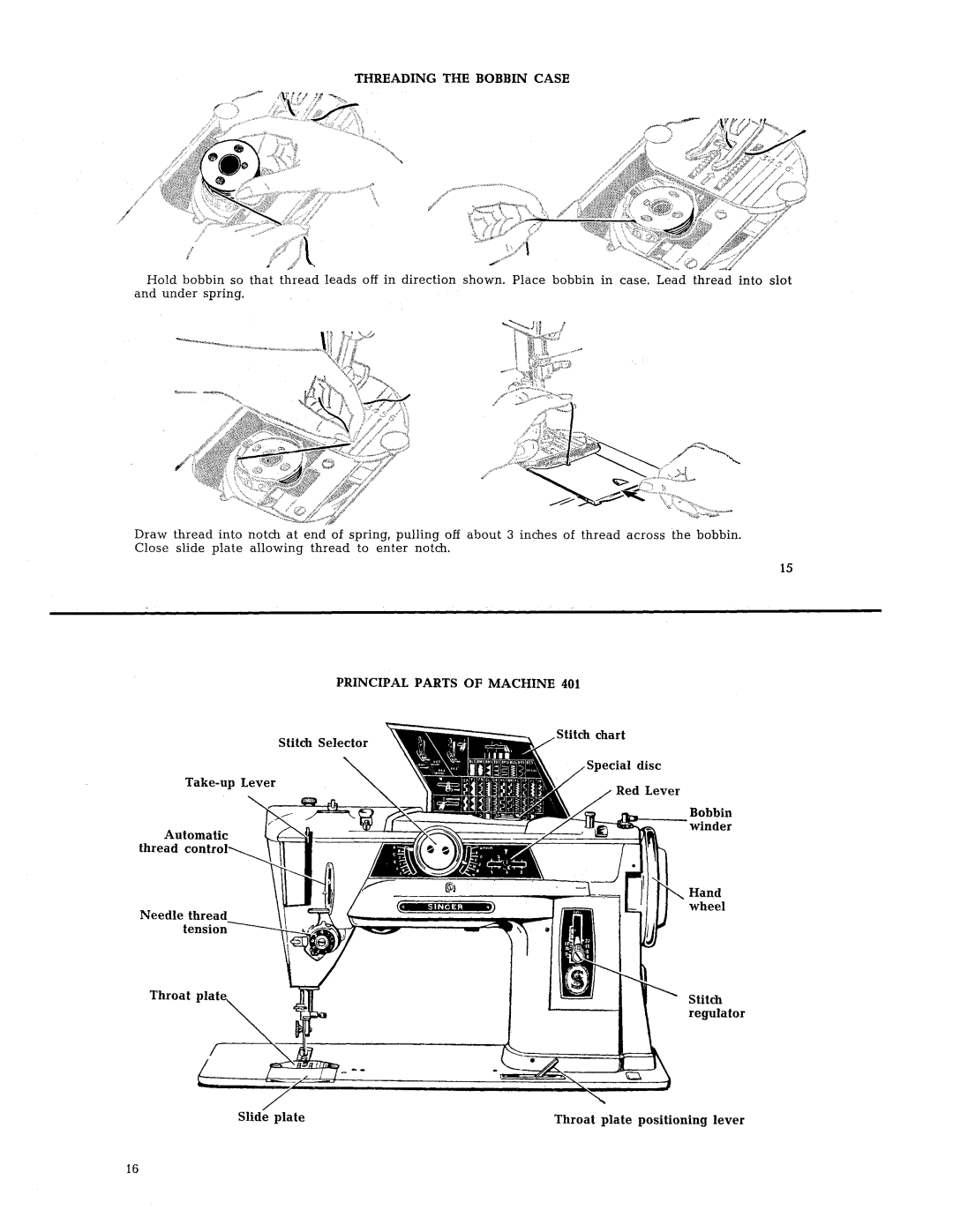 Singer 401 manual 