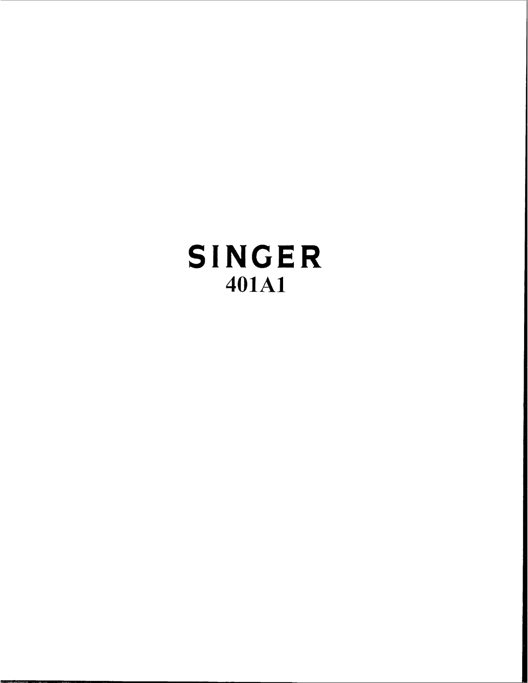 Singer 401A1 manual 