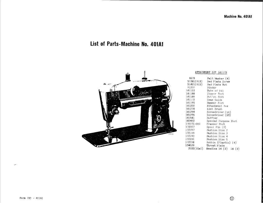 Singer 401A1 manual 