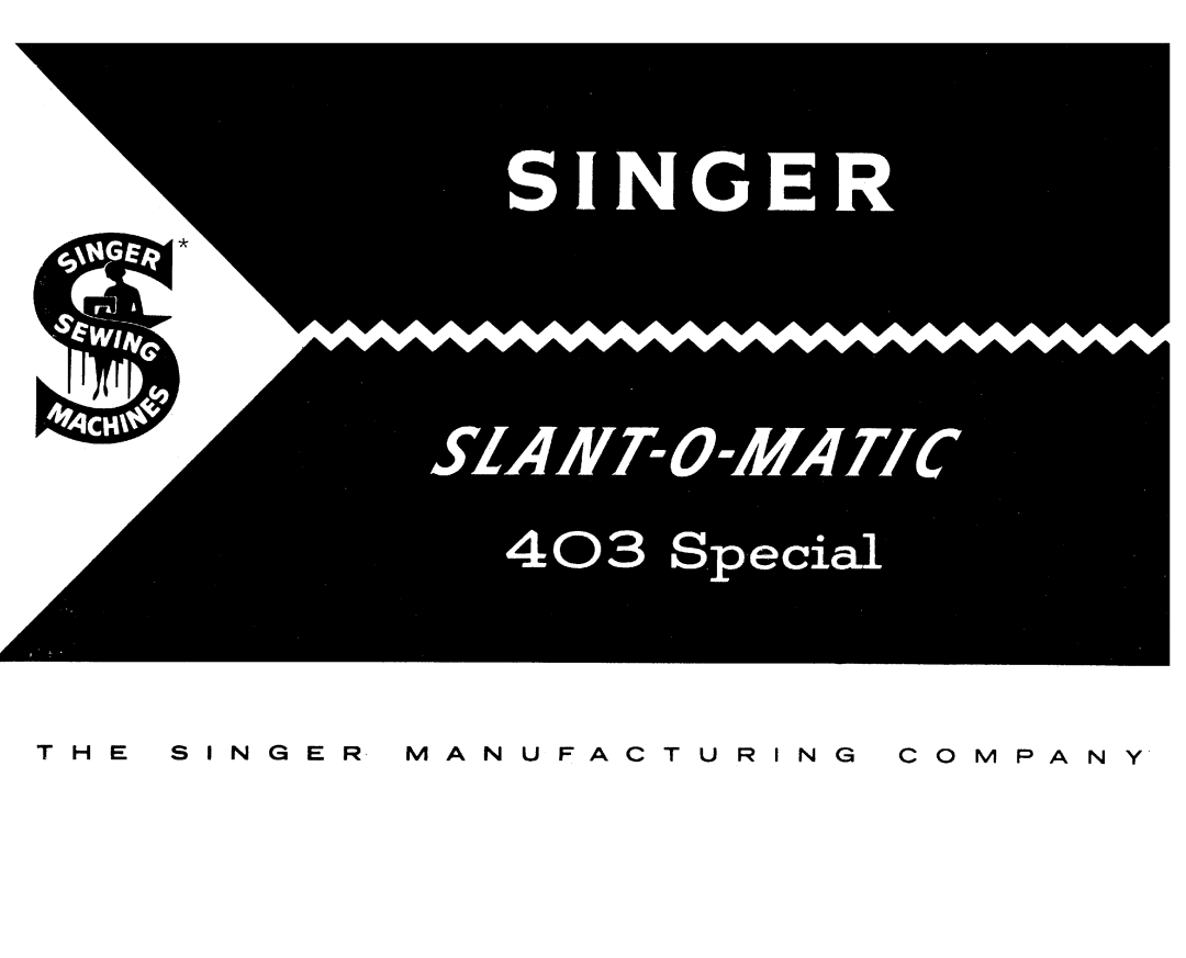 Singer 403 SPECIAL manual 