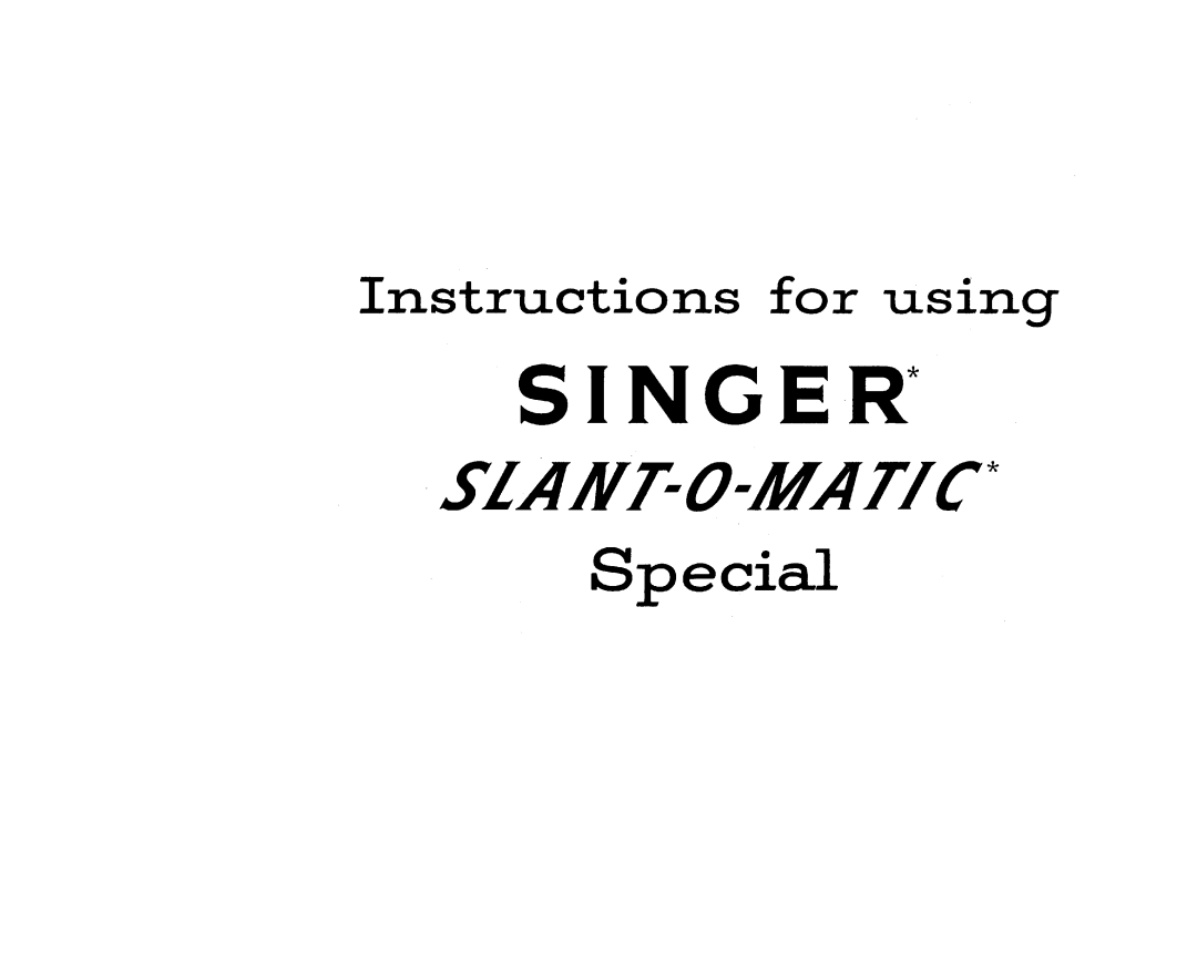 Singer 403 SPECIAL manual 