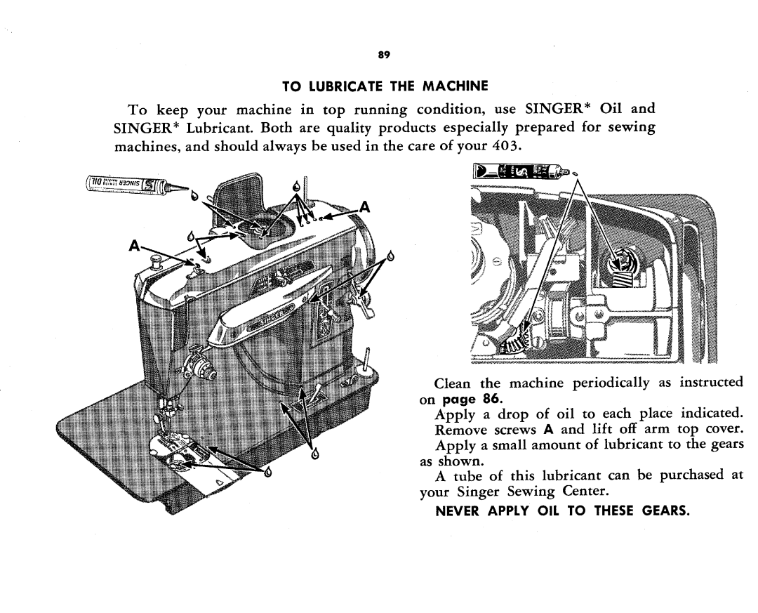 Singer 403 SPECIAL manual 