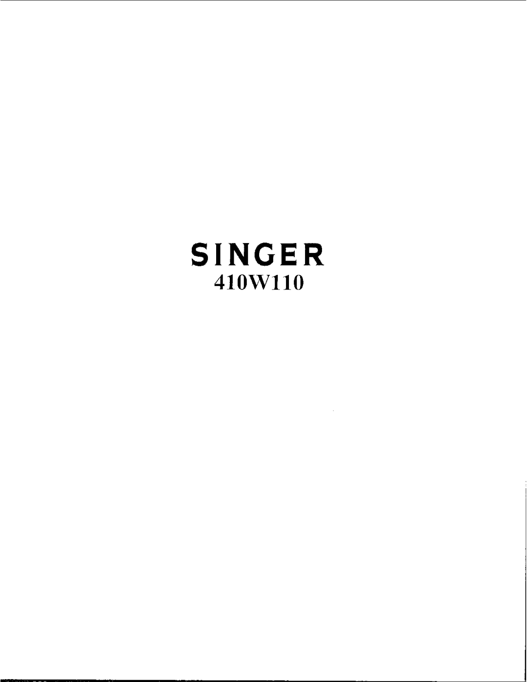 Singer 410W110 manual 