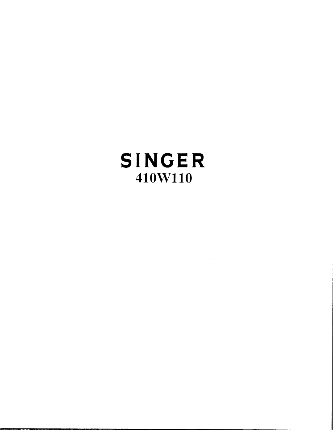Singer 410W110 manual 