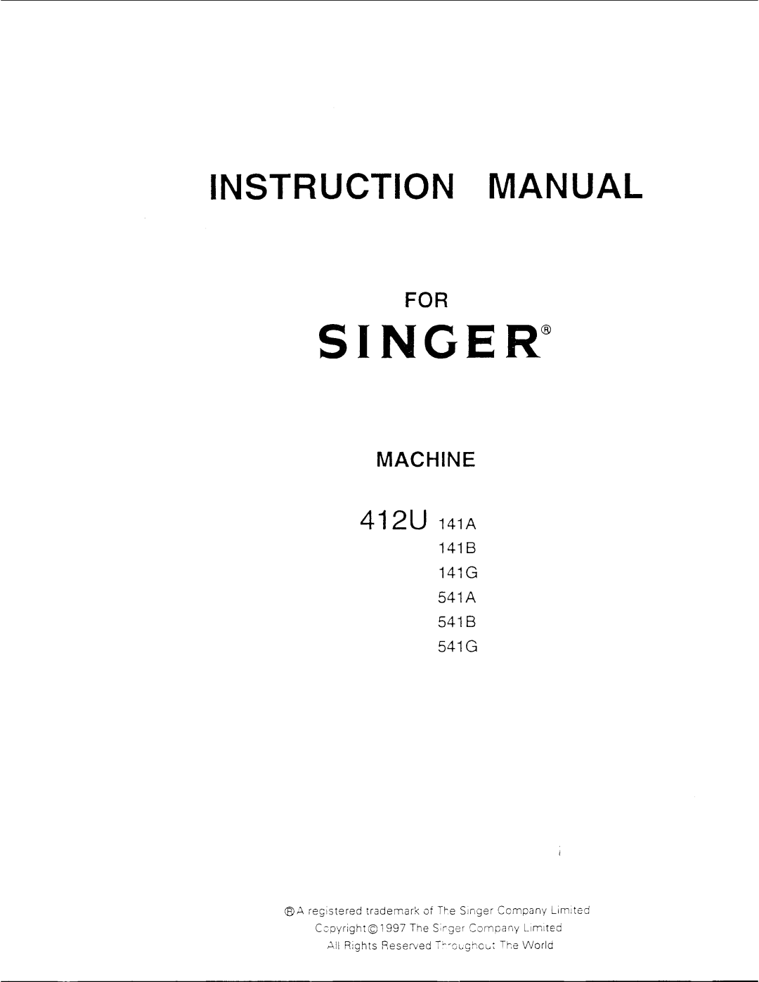 Singer 412U manual 