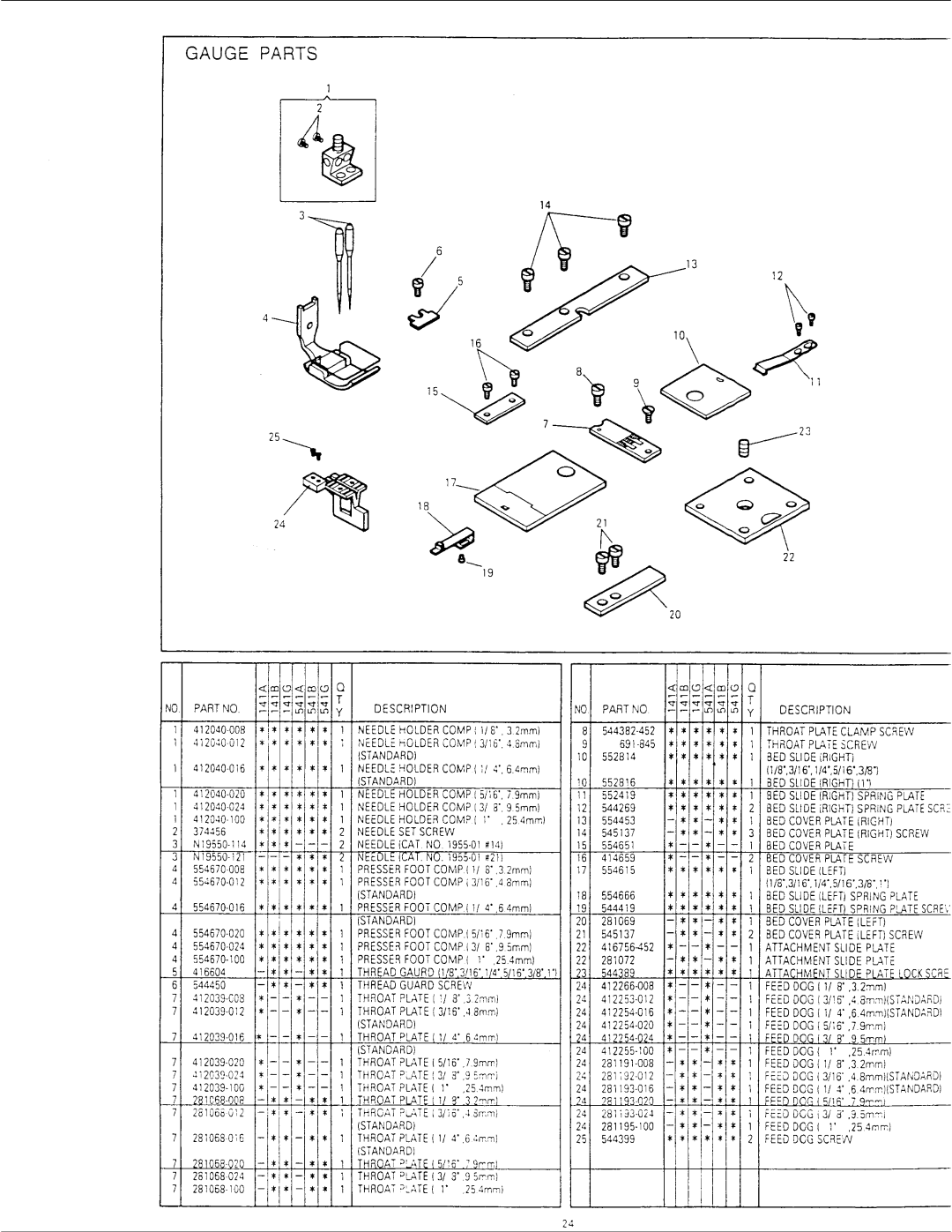 Singer 412U541A, 412U141B, 412U141G, 412U541G, 412U141A, 412U541B manual 