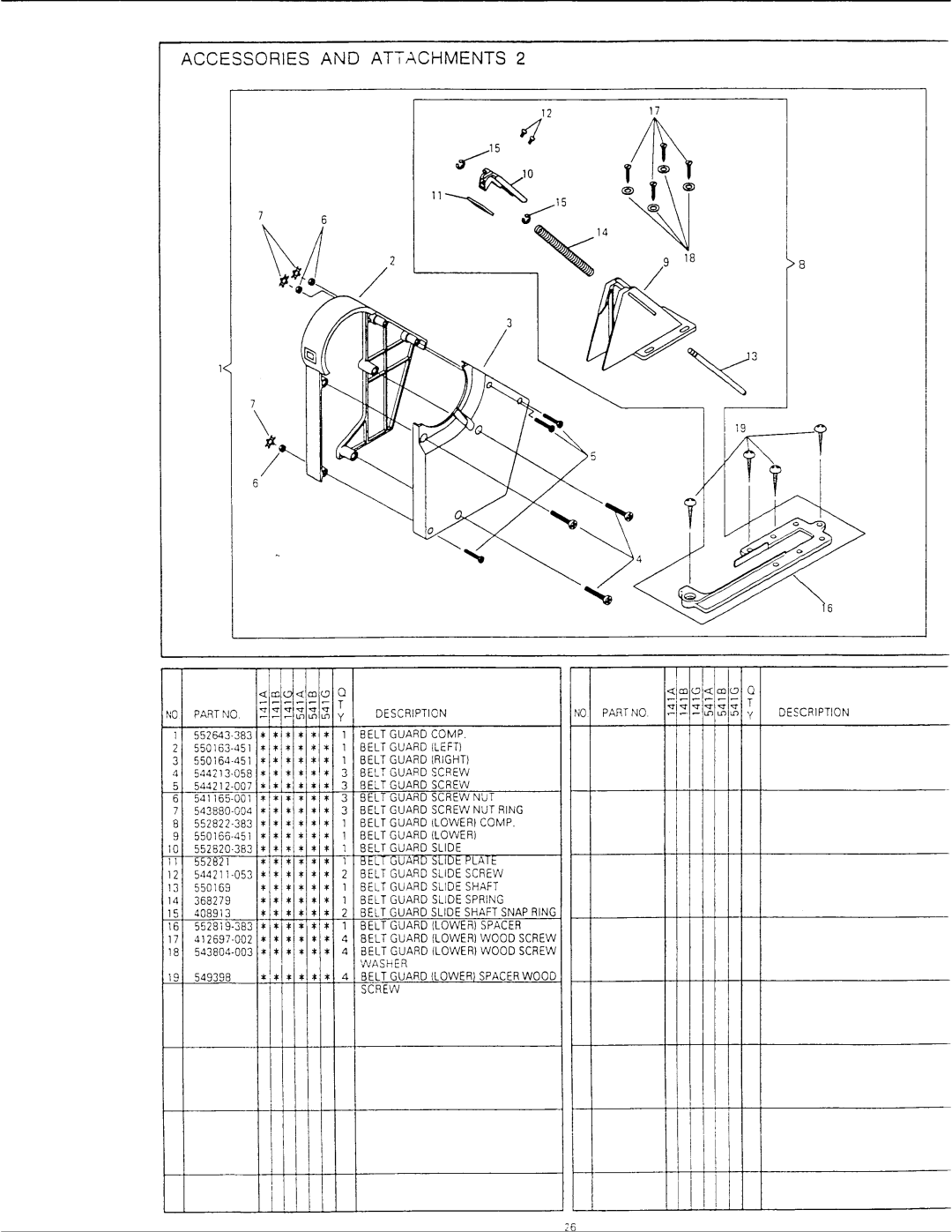 Singer 412U141A, 412U141B, 412U141G, 412U541A, 412U541G, 412U541B manual 