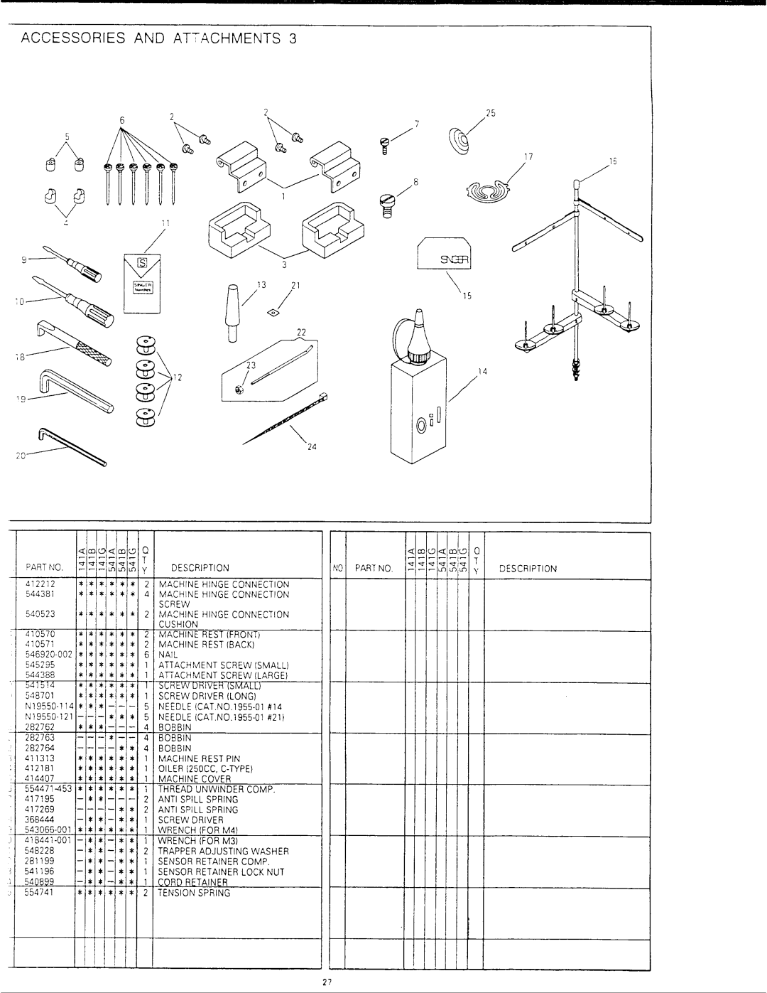 Singer 412U541B, 412U141B, 412U141G, 412U541A, 412U541G, 412U141A manual 