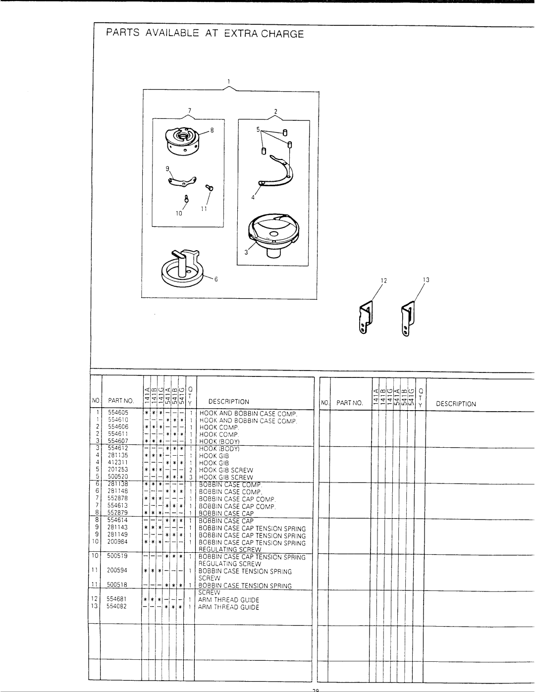 Singer 412U141B, 412U141G, 412U541A, 412U541G, 412U141A, 412U541B manual 