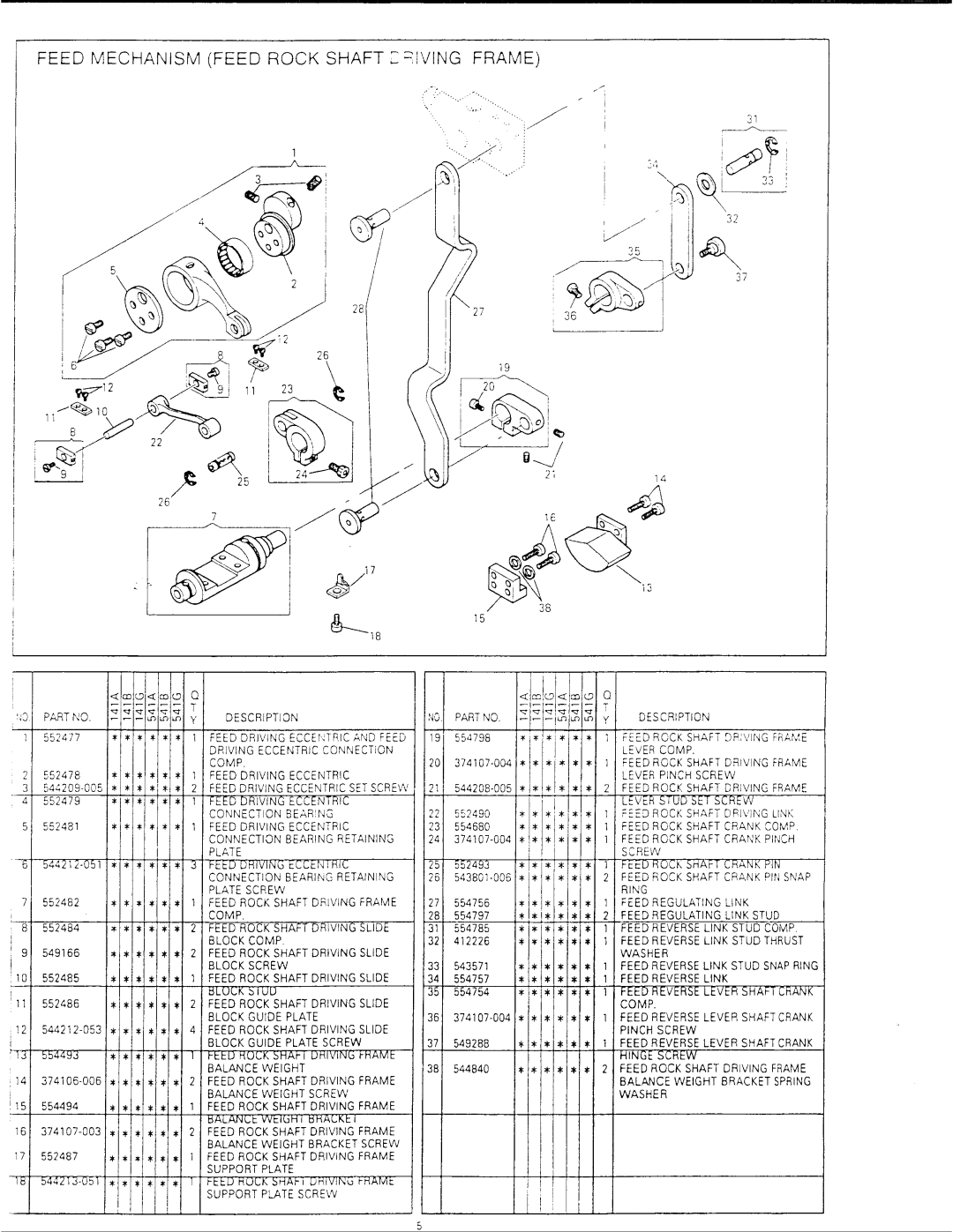 Singer 412U141G, 412U141B, 412U541A, 412U541G, 412U141A, 412U541B manual 