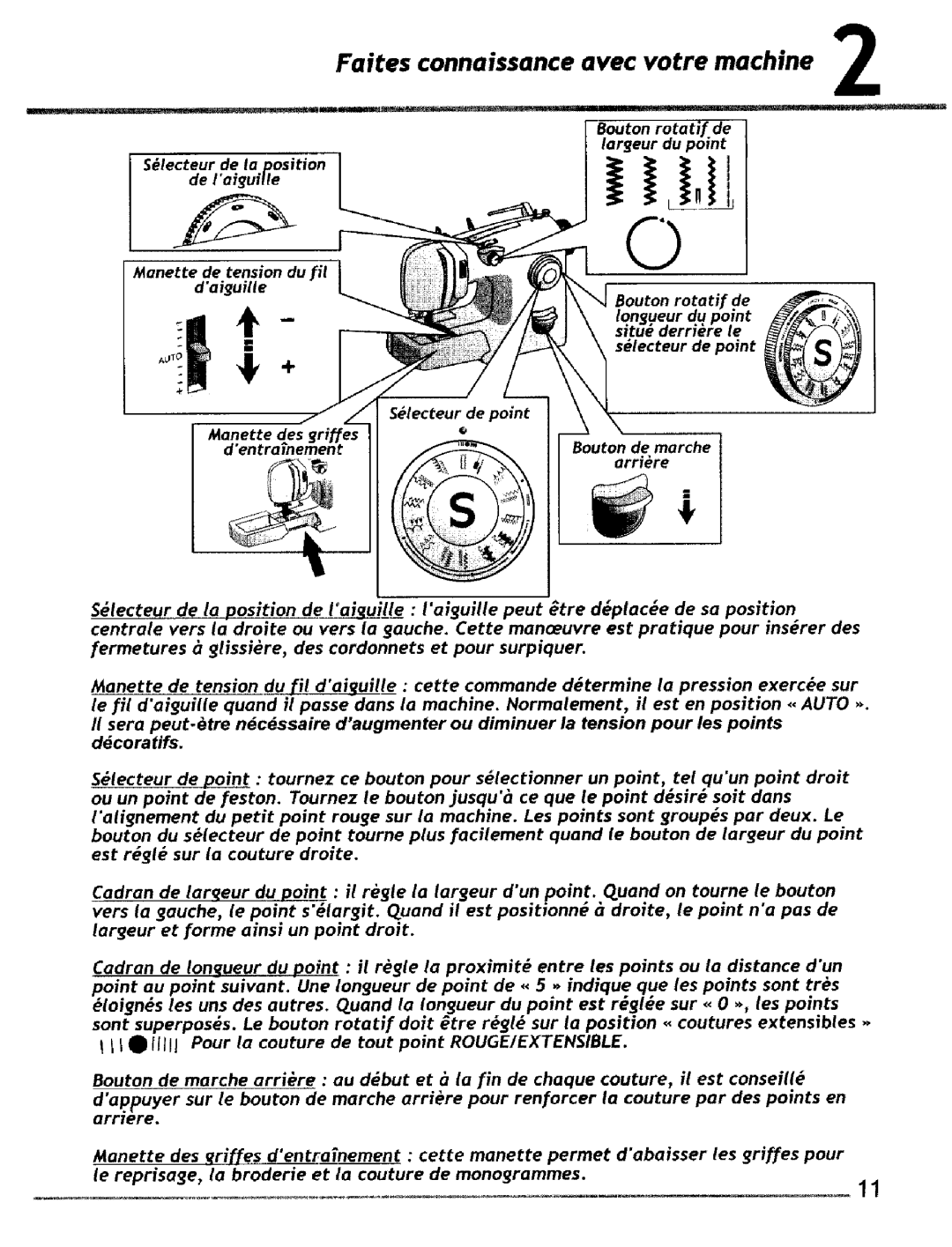 Singer 4220, 4228 manual FaRes connaissance avec votre machine L, Boutonrototif de largeur du point, Boutonrotatif de 