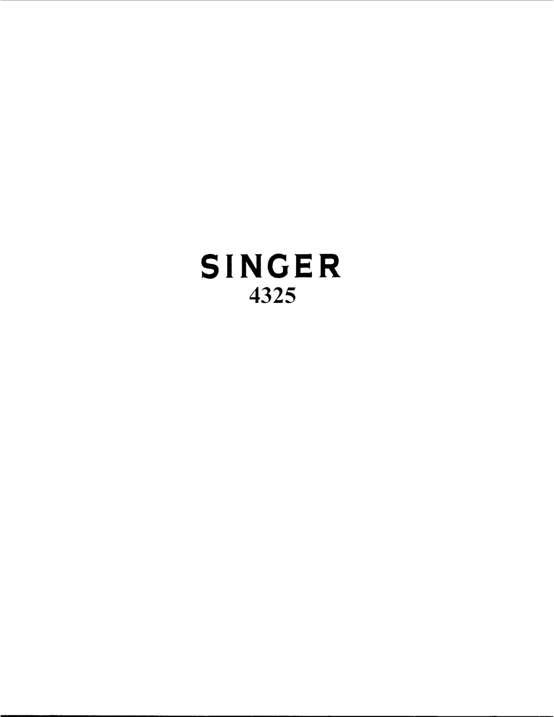 Singer 4325 manual 