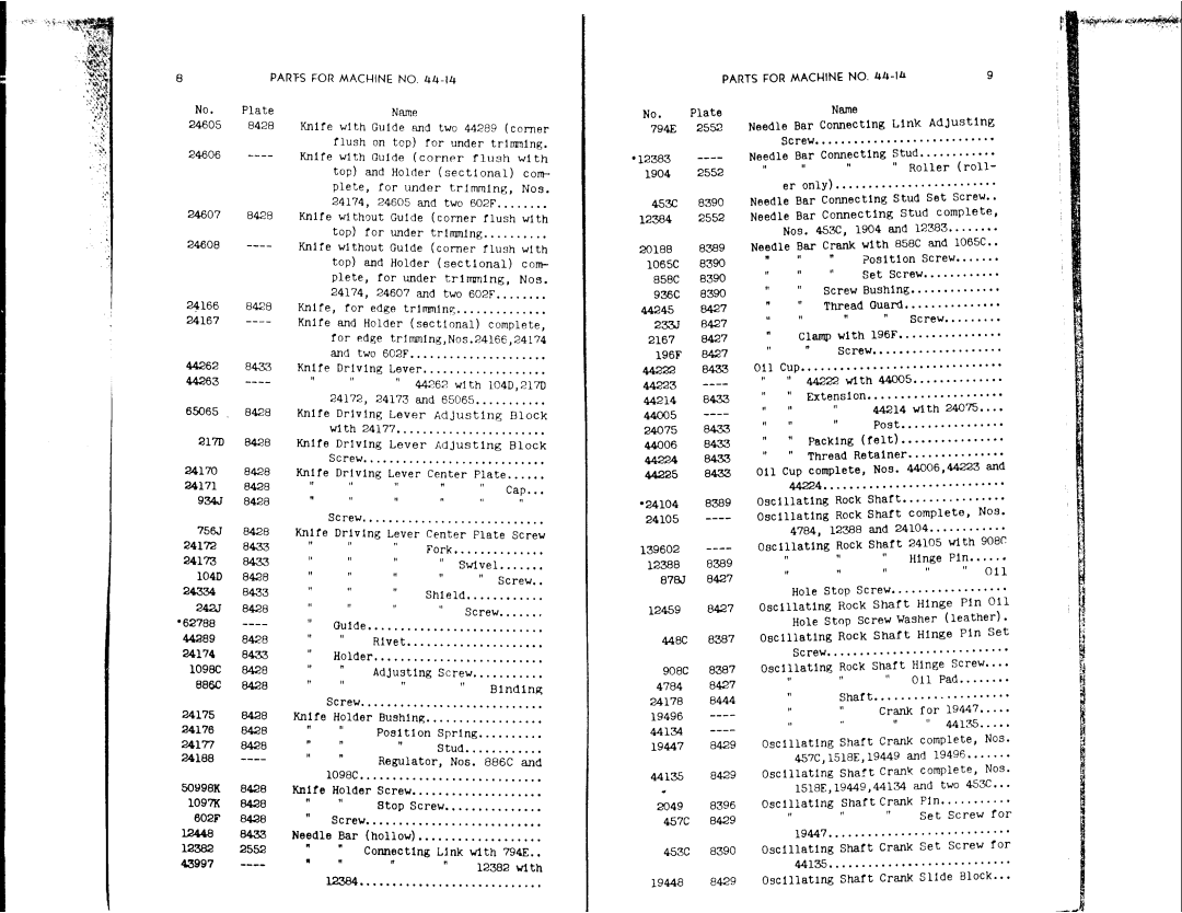 Singer 44-14, 44-15 manual 