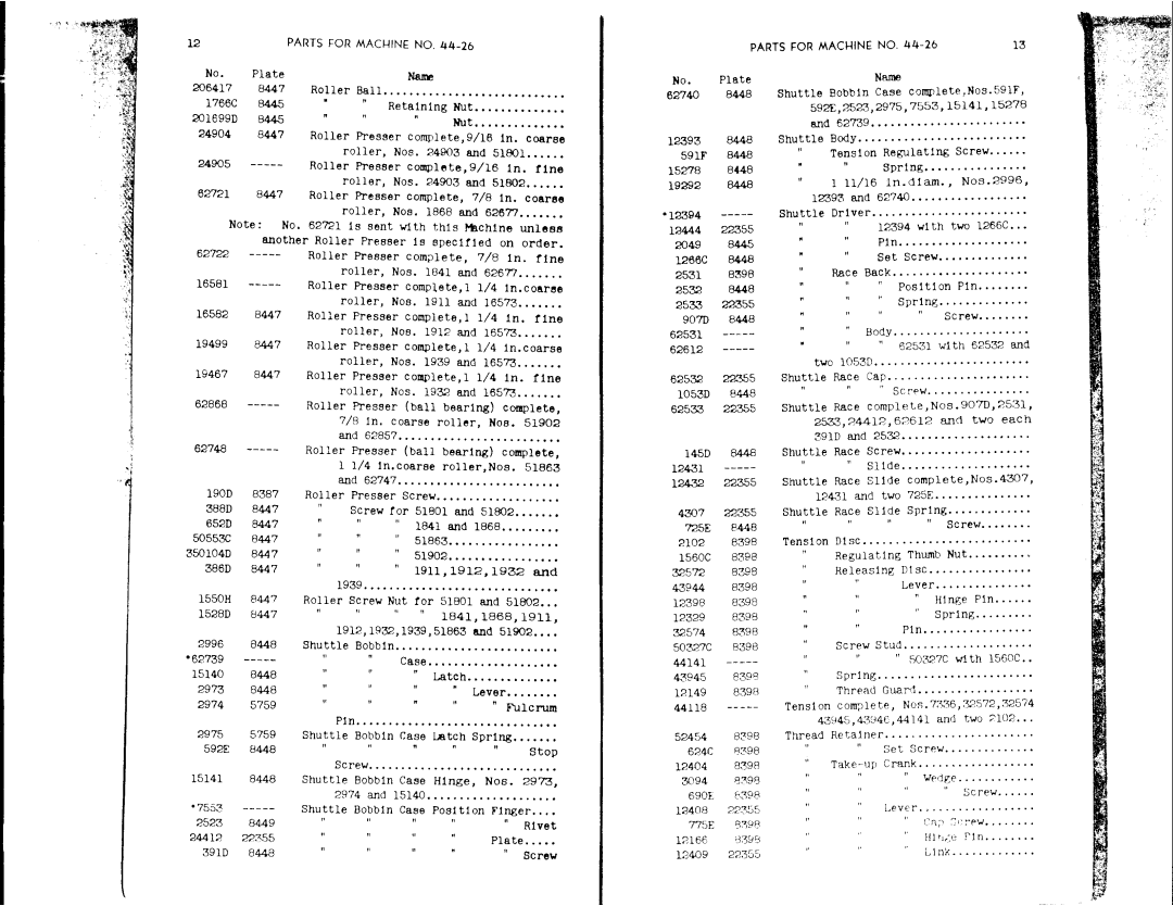 Singer 44-26, 44-27 manual 