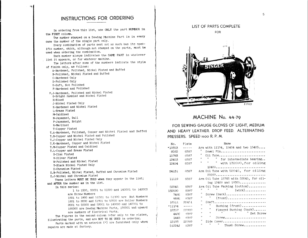 Singer 44-82, 44-79 manual 