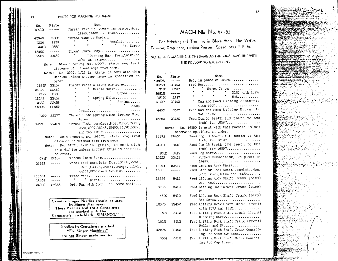 Singer 44-81, 44-83 manual 