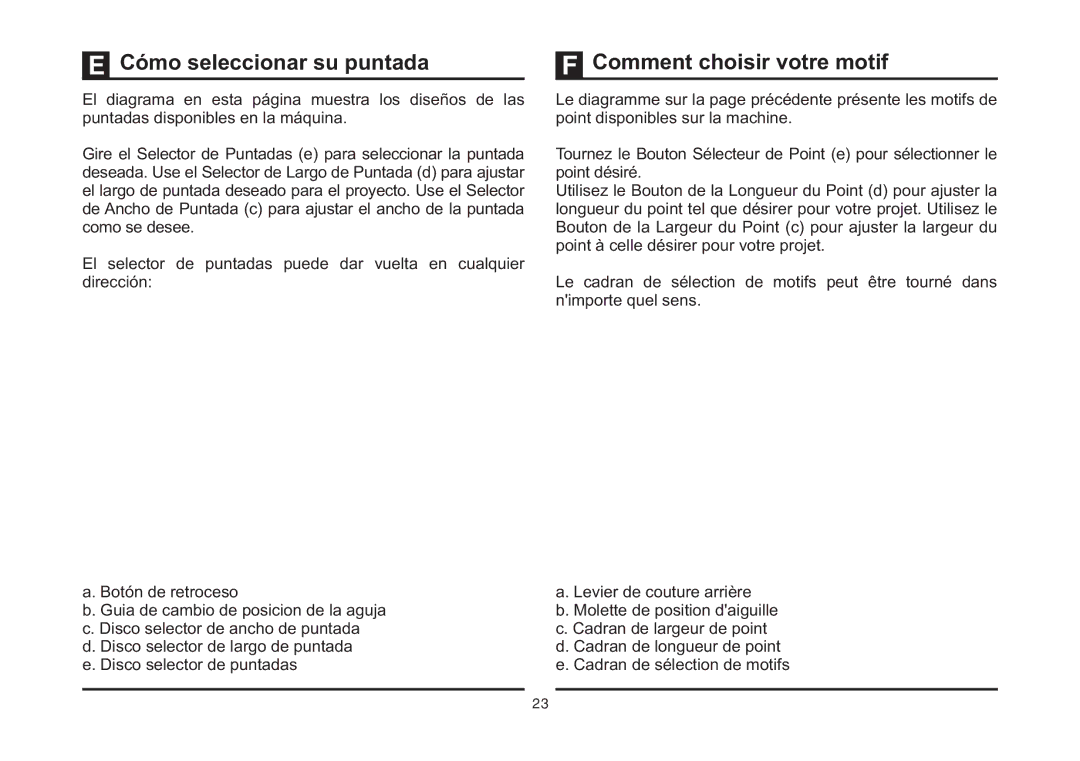 Singer 4411 instruction manual Cómo seleccionar su puntada, Comment choisir votre motif 