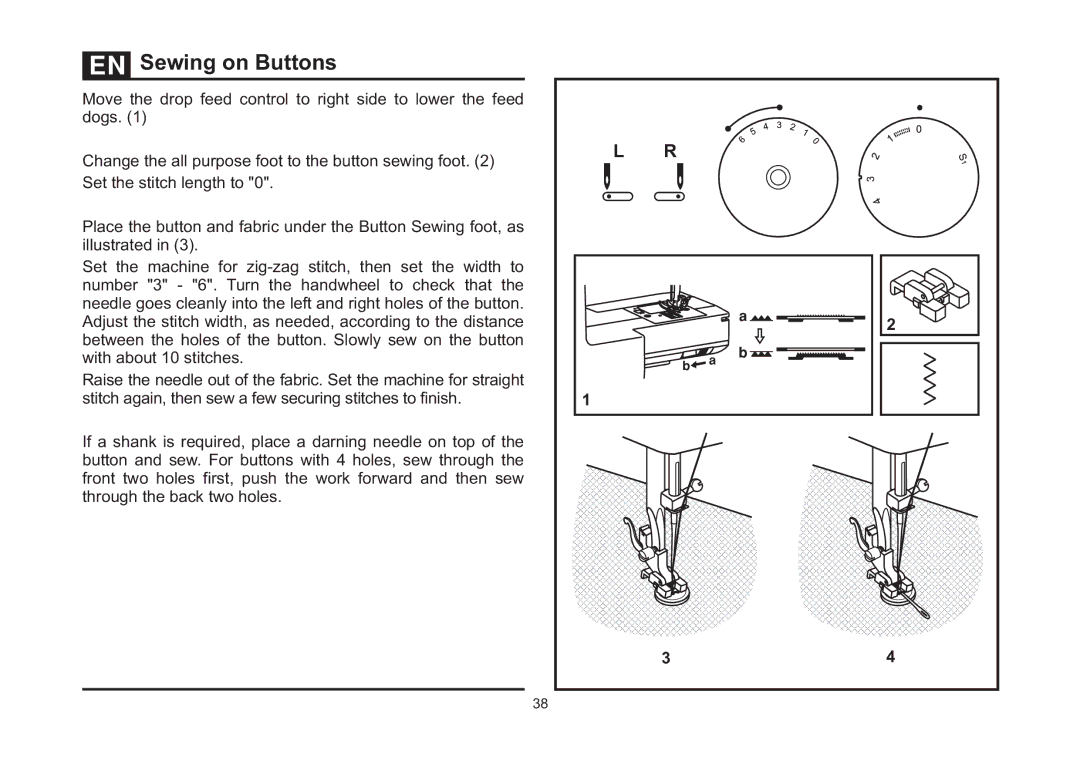 Singer 4411 instruction manual Sewing on Buttons 