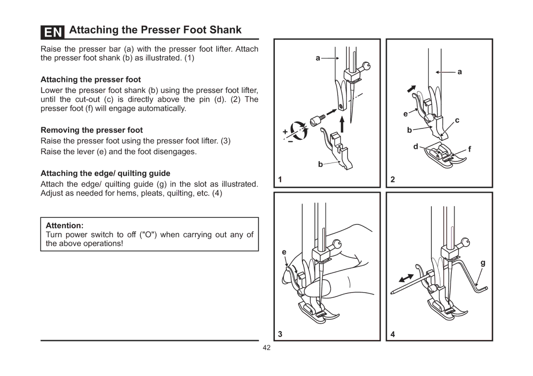 Singer 4411 instruction manual Attaching the Presser Foot Shank, Attaching the presser foot, Removing the presser foot 