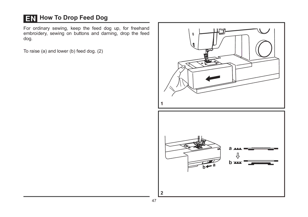 Singer 4411 instruction manual How To Drop Feed Dog 