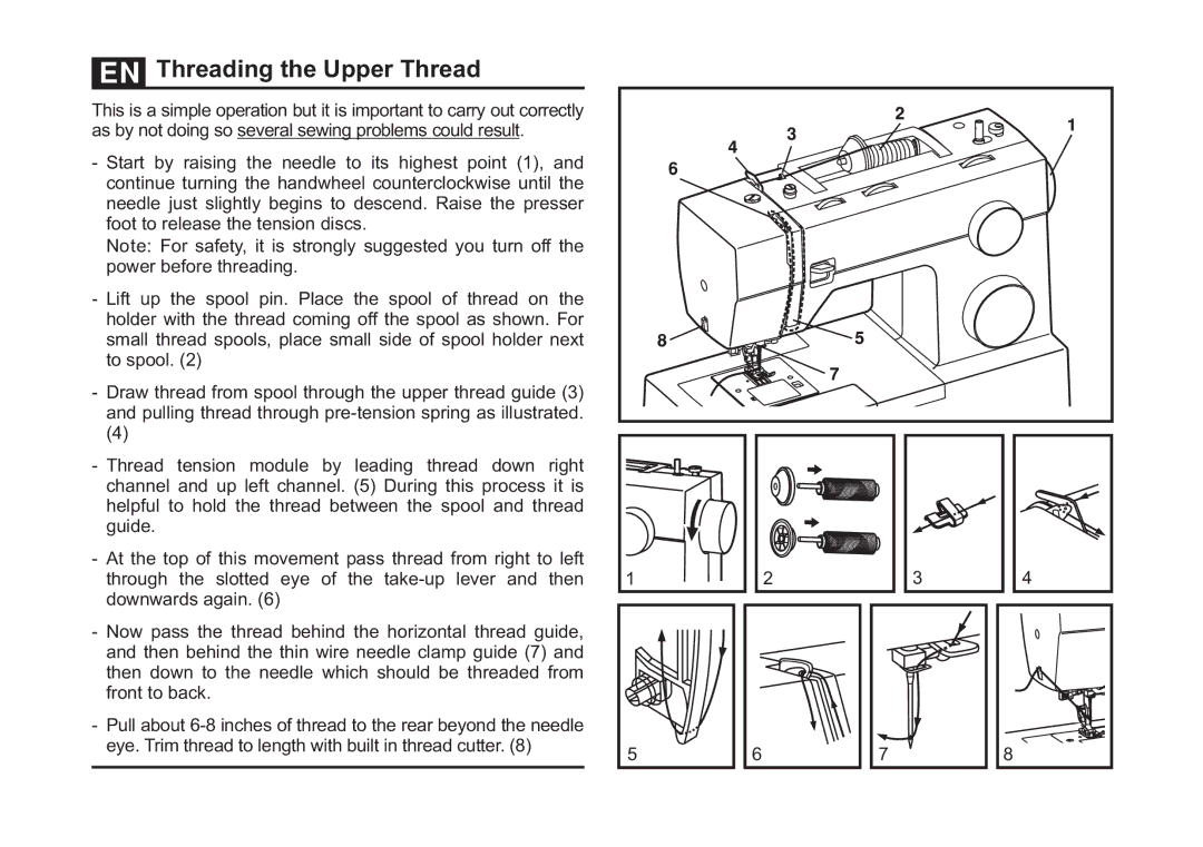 Singer 4423 instruction manual Threading the Upper Thread 