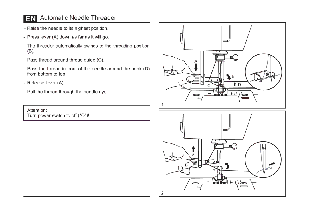 Singer 4423 instruction manual Automatic Needle Threader 