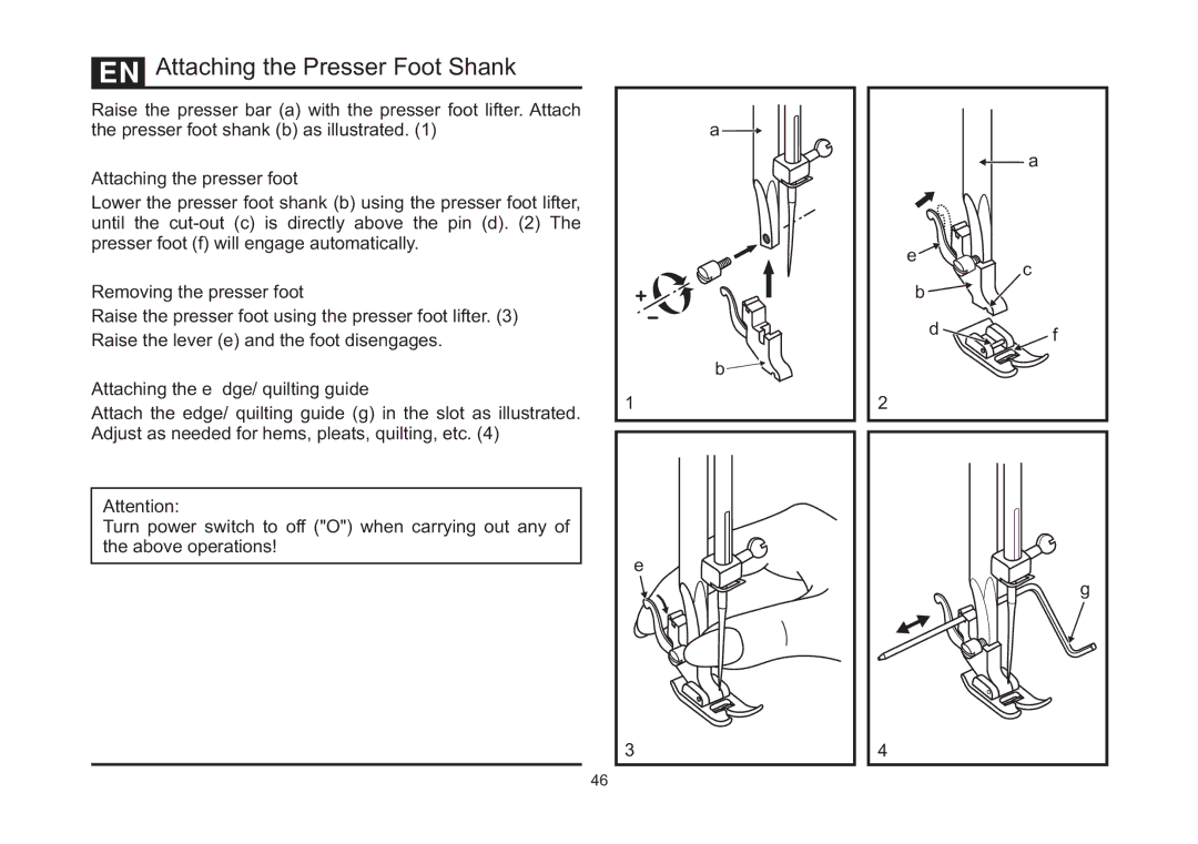 Singer 4423 instruction manual Attaching the Presser Foot Shank, Attaching the presser foot, Removing the presser foot 