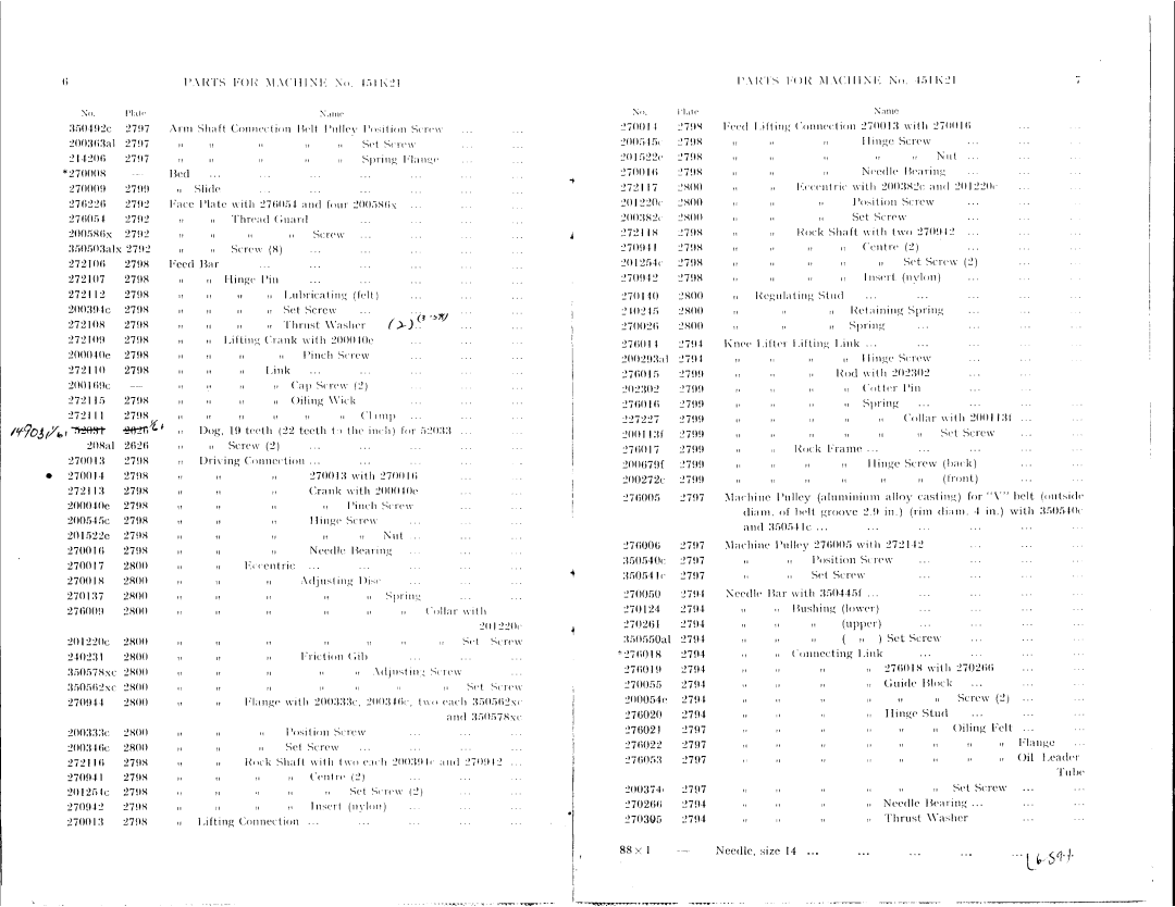 Singer 451K21 manual 