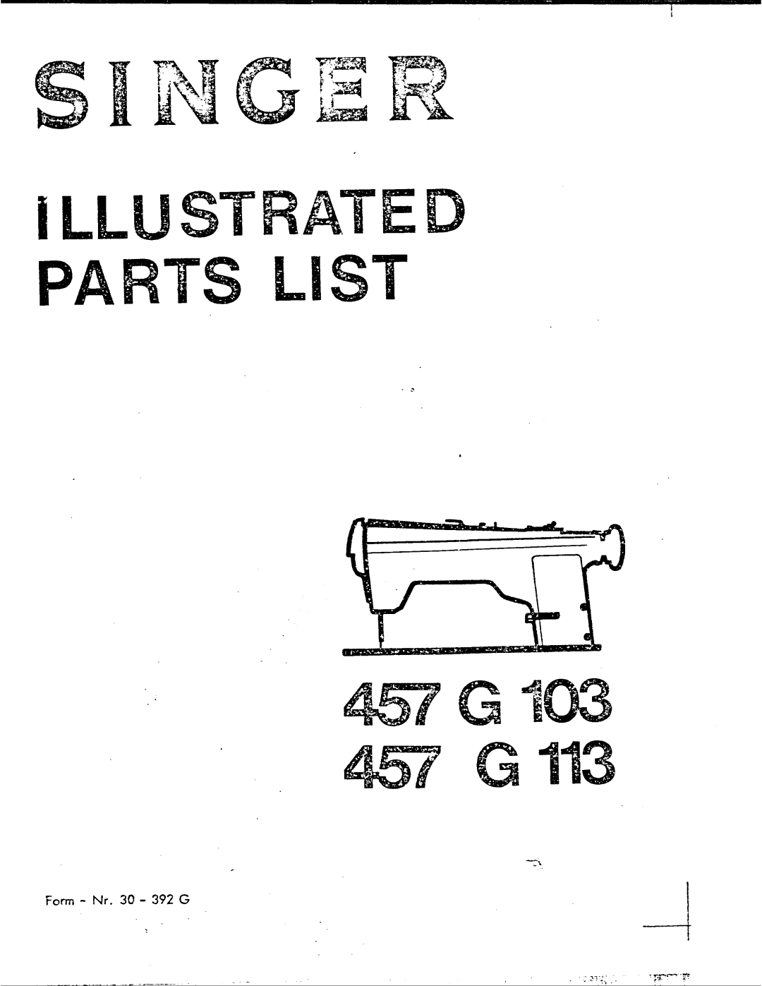 Singer 457 G 113, 457 G 103 manual 