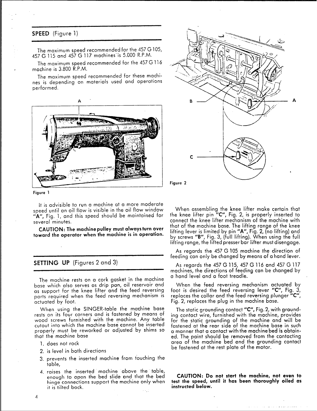 Singer 457 G 115, 457 G 116, 457 G 117 manual 