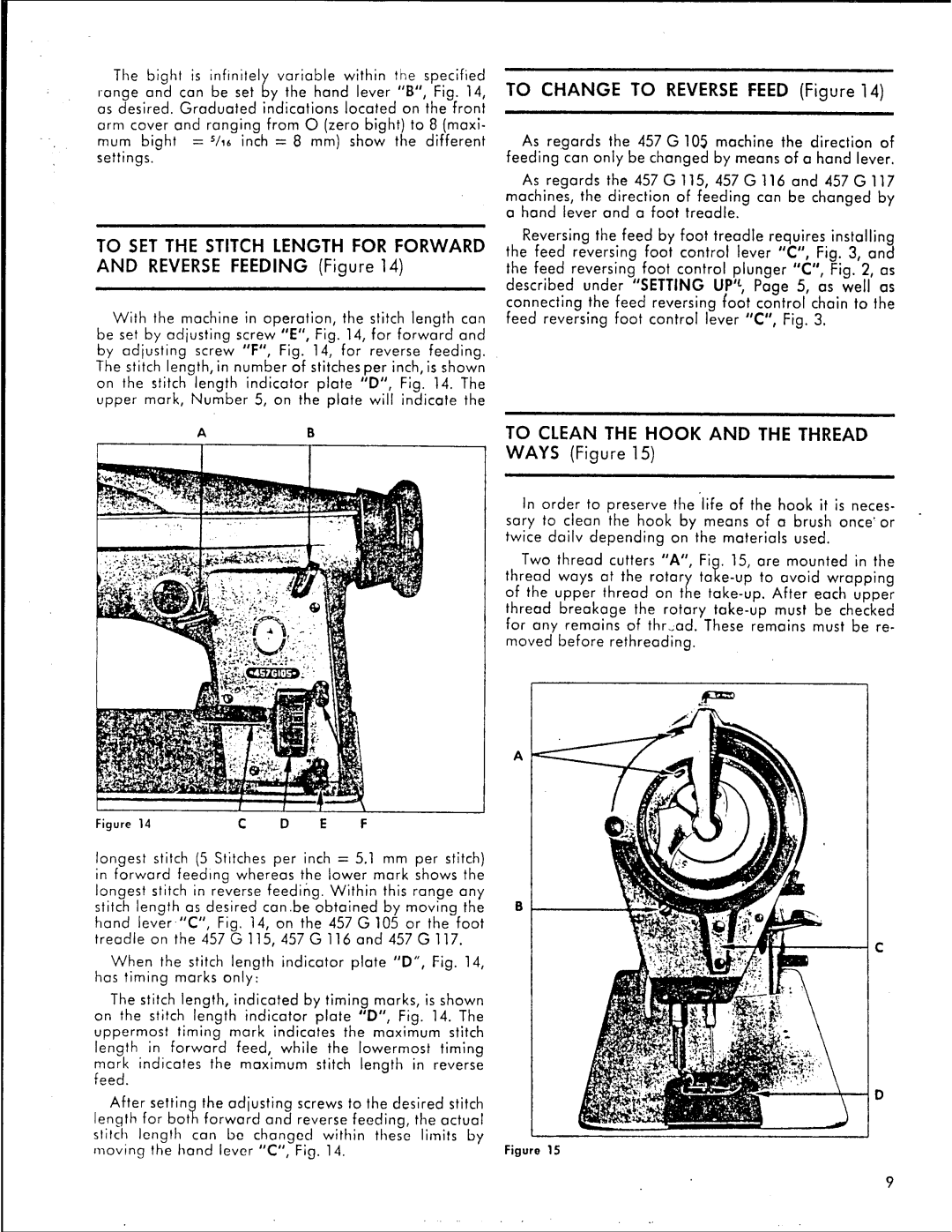 Singer 457 G 117, 457 G 116, 457 G 115 manual 