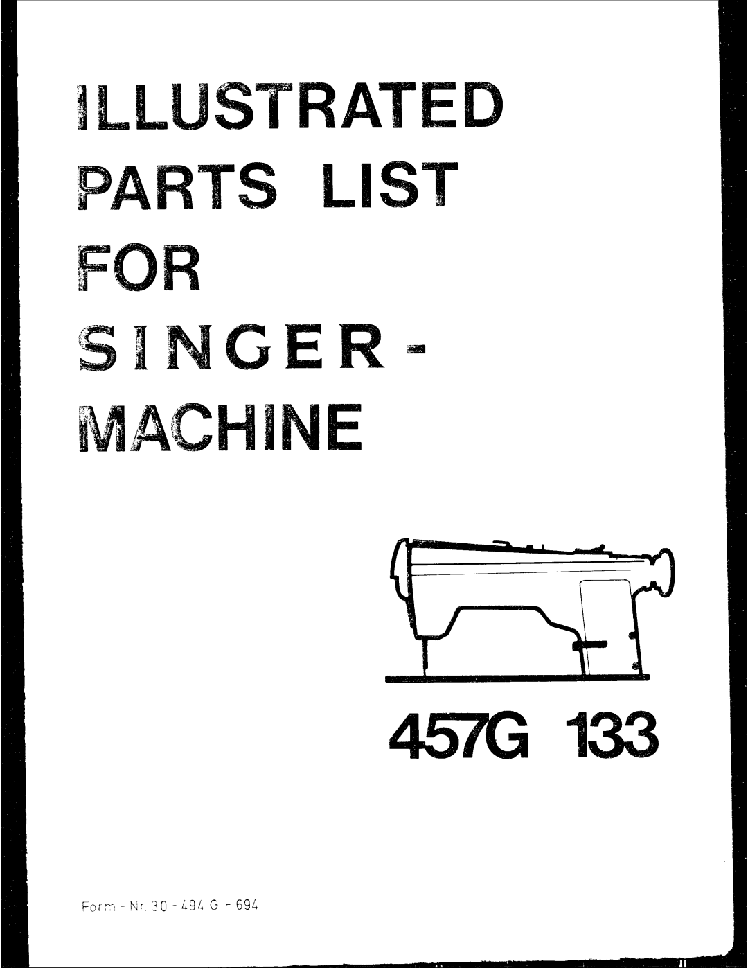 Singer 457G 133 manual 