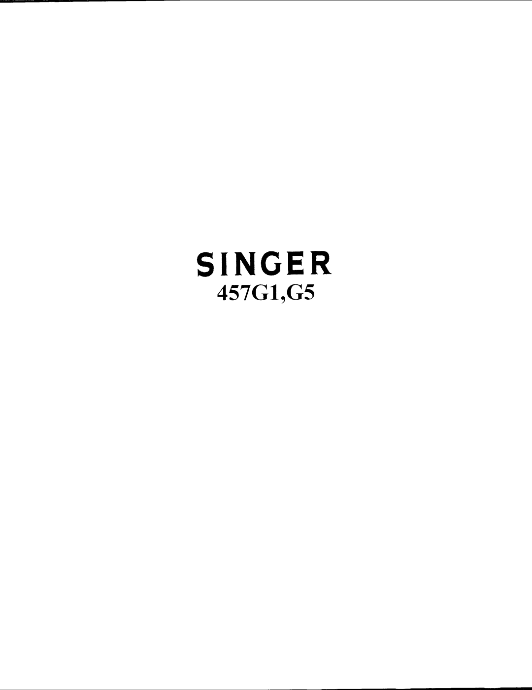 Singer 457G5, 457G1 manual 