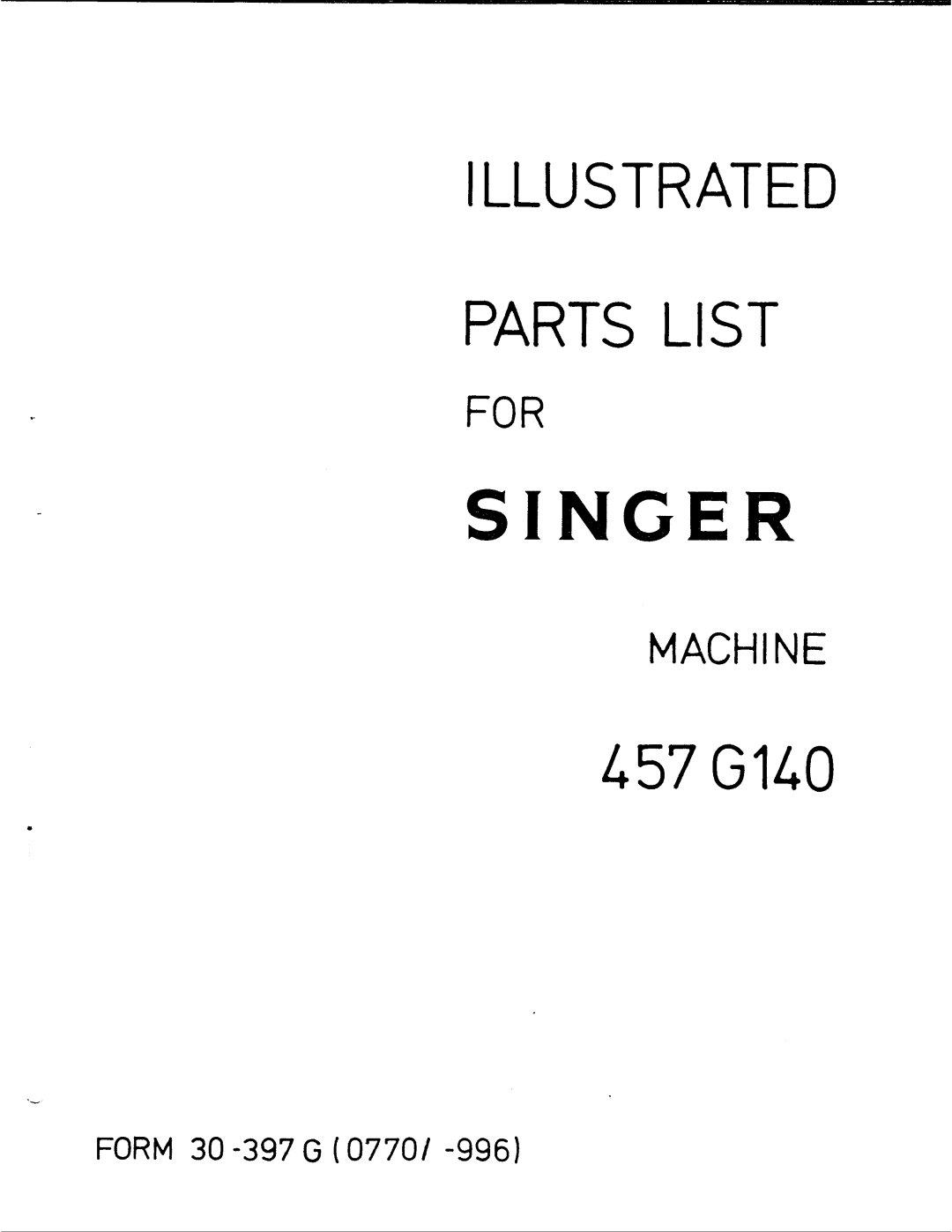 Singer 457G140 manual 