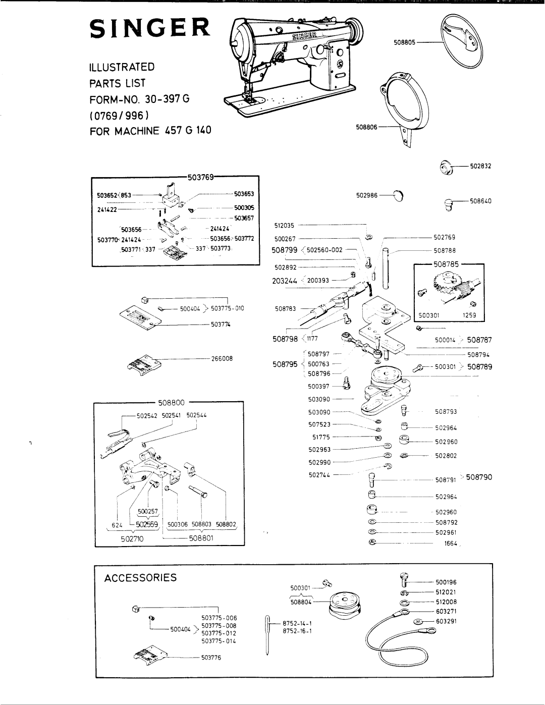 Singer 457G140 manual 