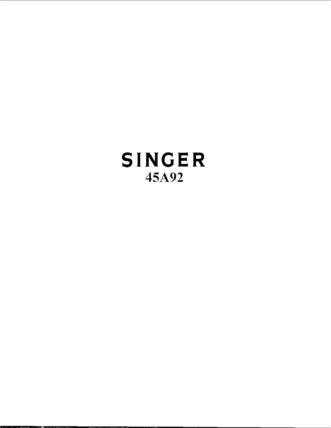 Singer 45A92 manual 