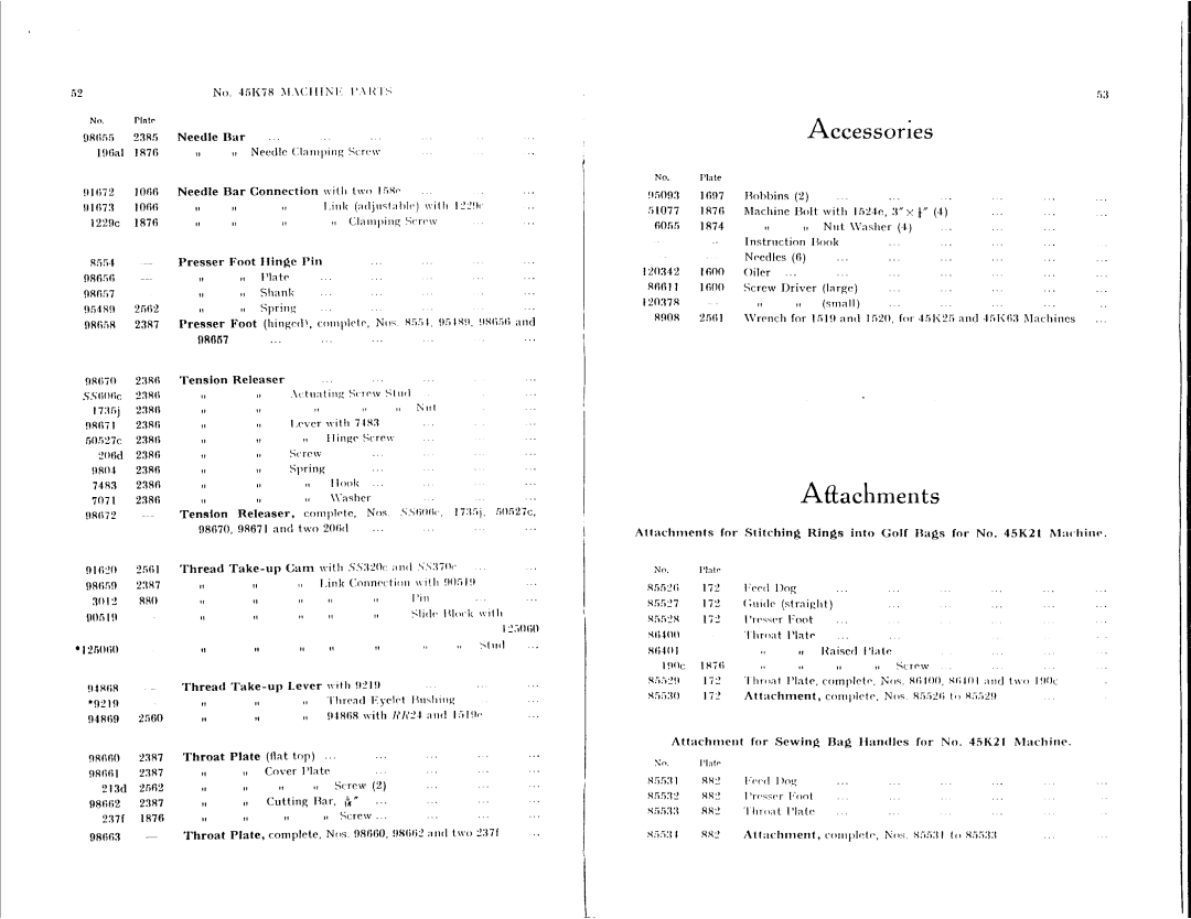 Singer 45K63, 45K25, 45K78, 45K21 manual 