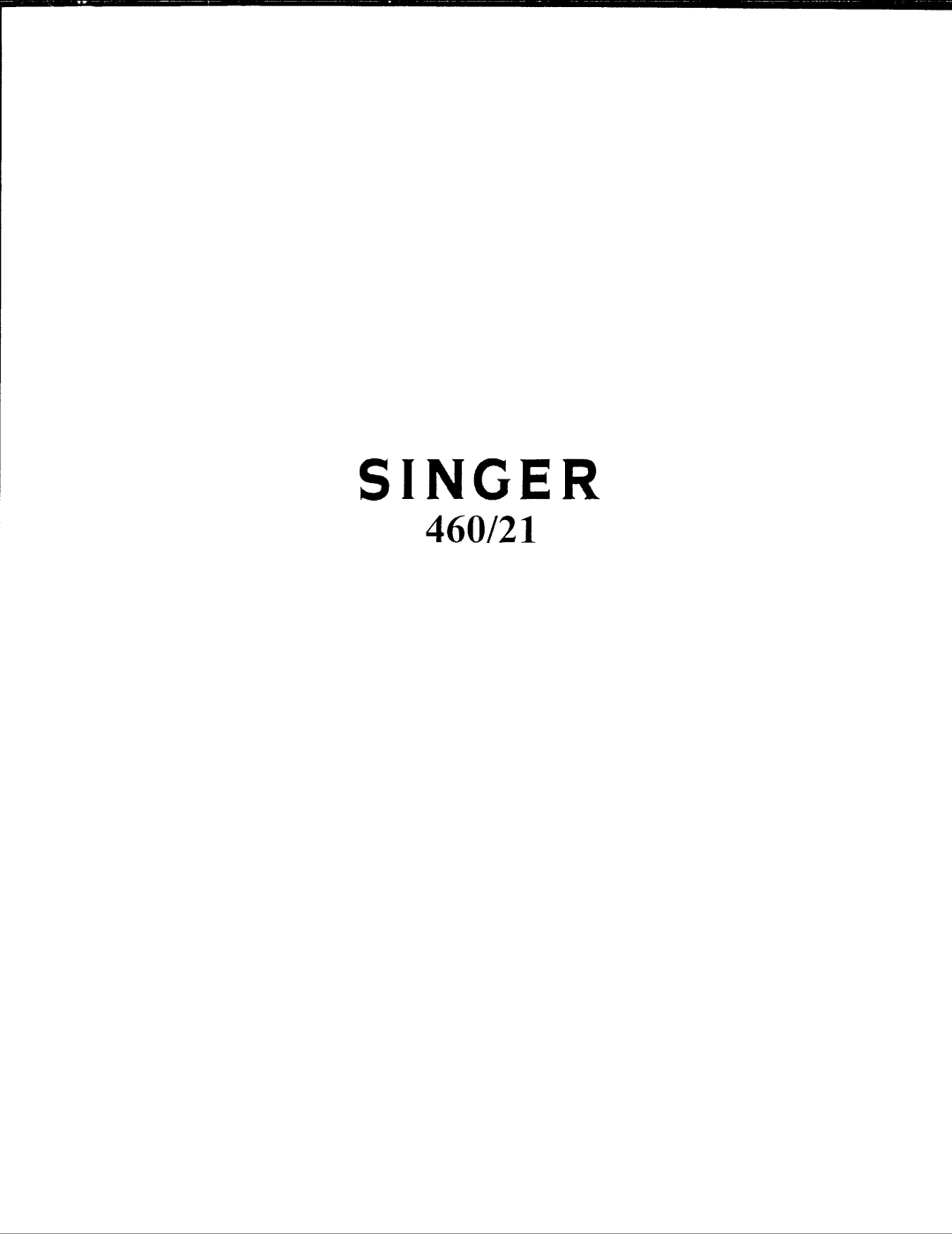 Singer 460/21 manual 