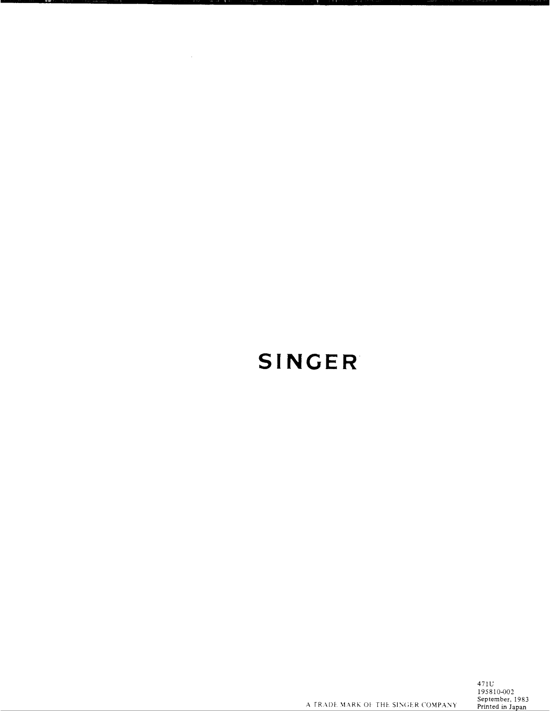 Singer 471U manual 