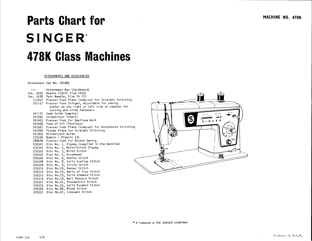 Singer 478K manual 