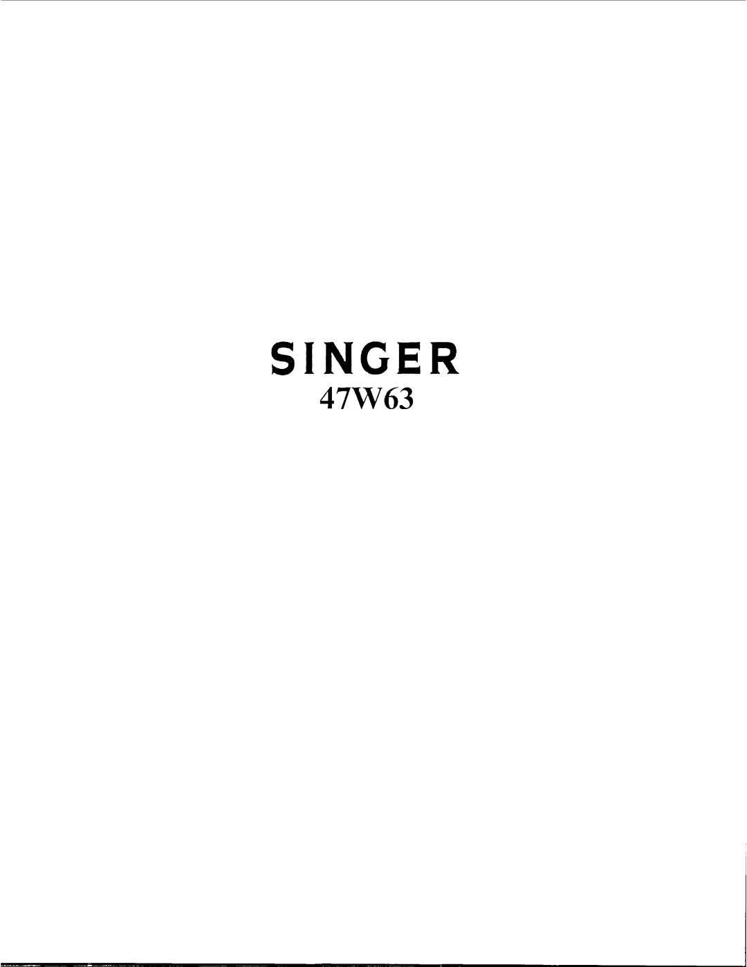 Singer 47W63 manual 