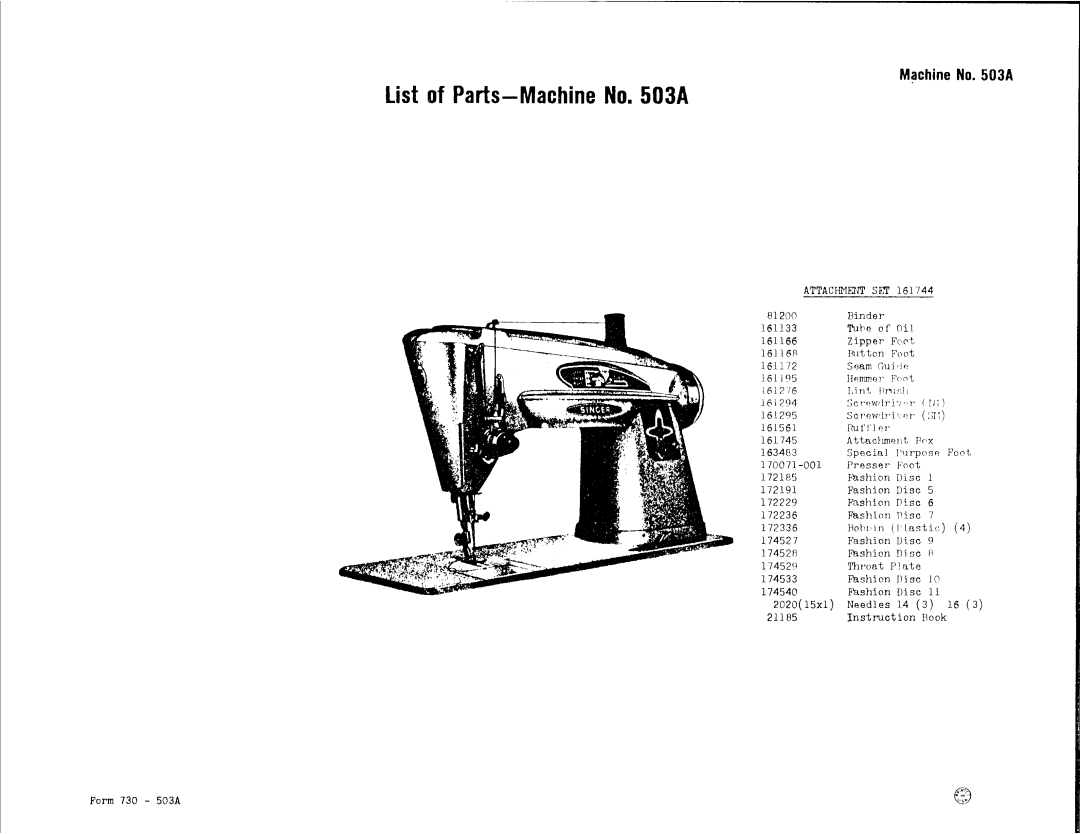 Singer 503A manual 